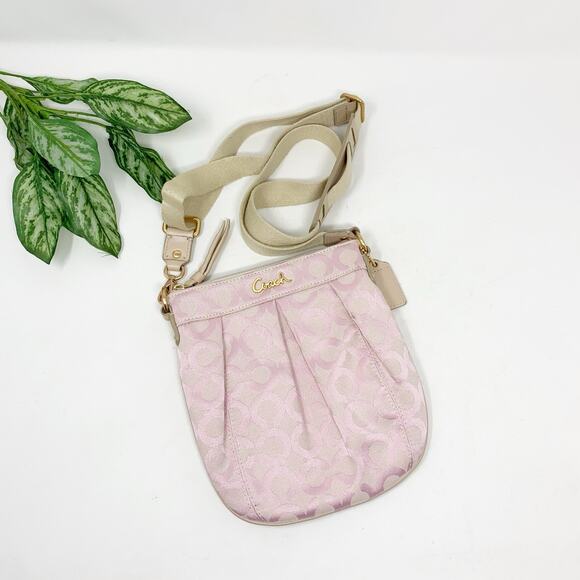 Coach Parker Op Art Signature Pink Canvas Swingpack Crossbody 42531 - Picture 2 of 7